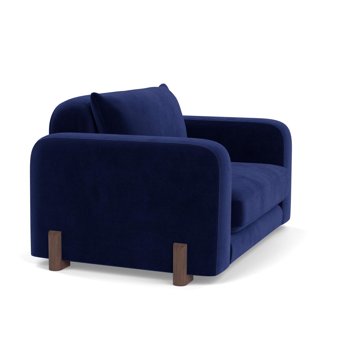 Heal's Nuvola Loveseat Smart Luxe Velvet Midnight Walnut Stained Feet – image 2
