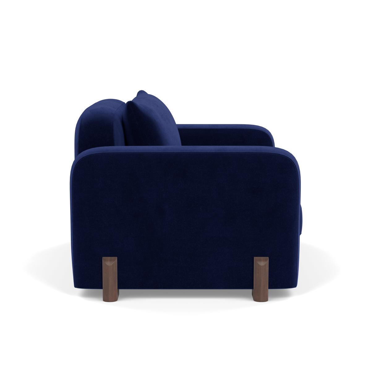 Heal's Nuvola Loveseat Smart Luxe Velvet Midnight Walnut Stained Feet – image 3