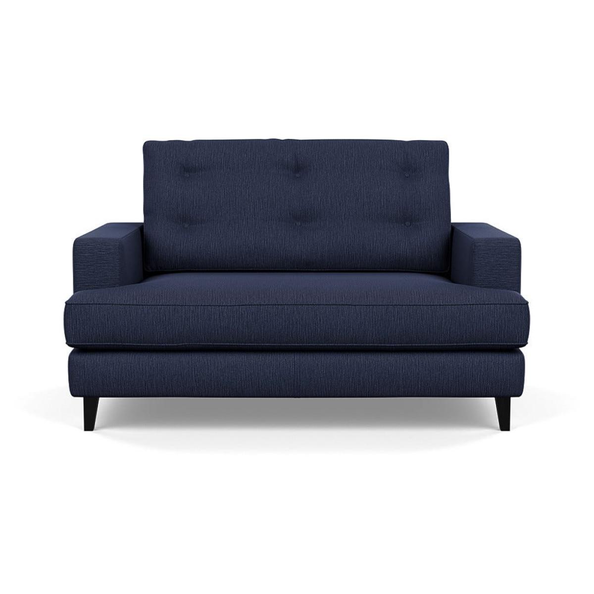 Heal's Mistral Loveseat Smart Linen Mix Navy Black Feet – image 2