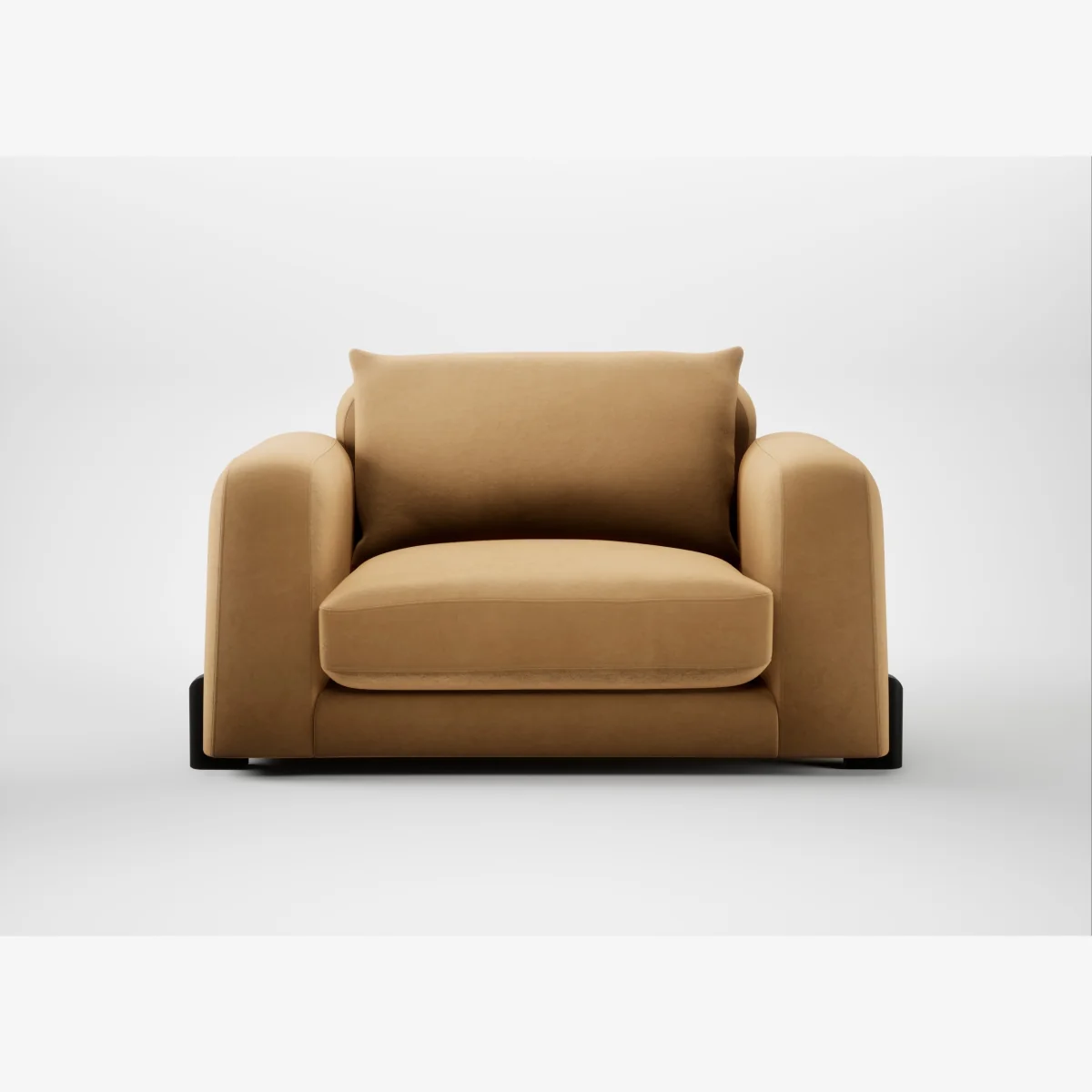 Heal's Nuvola Loveseat Wool Velvet Camel Black Feet