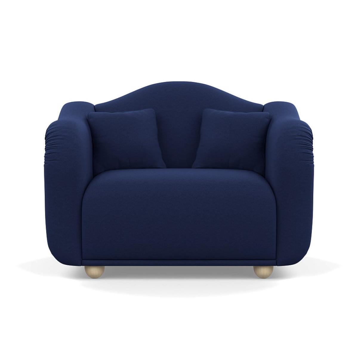 Heal's Tetbury Loveseat Melton Wool New Navy Natural Beech Feet – image 2
