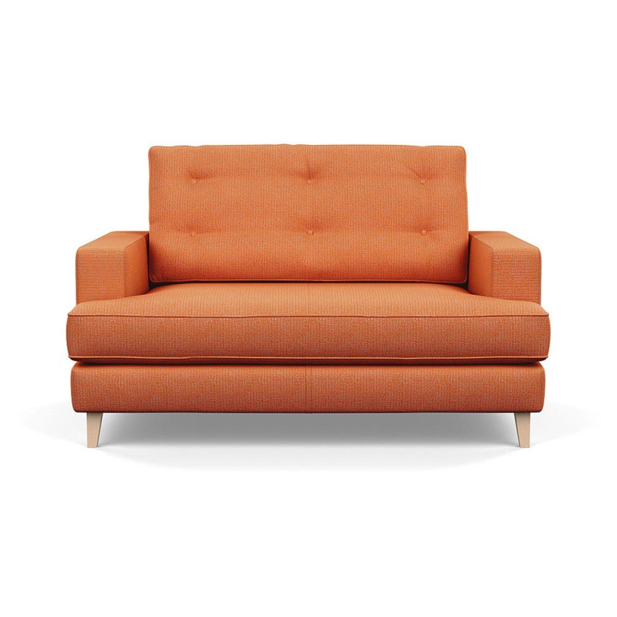 Heal's Mistral Loveseat Smart Linen Mix Maroon Natural Feet – image 2