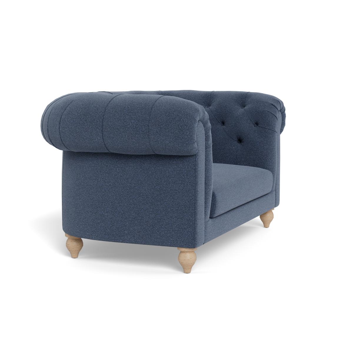 Heal's Fitzrovia Loveseat Boucle Indigo Black Painted Feet – image 2