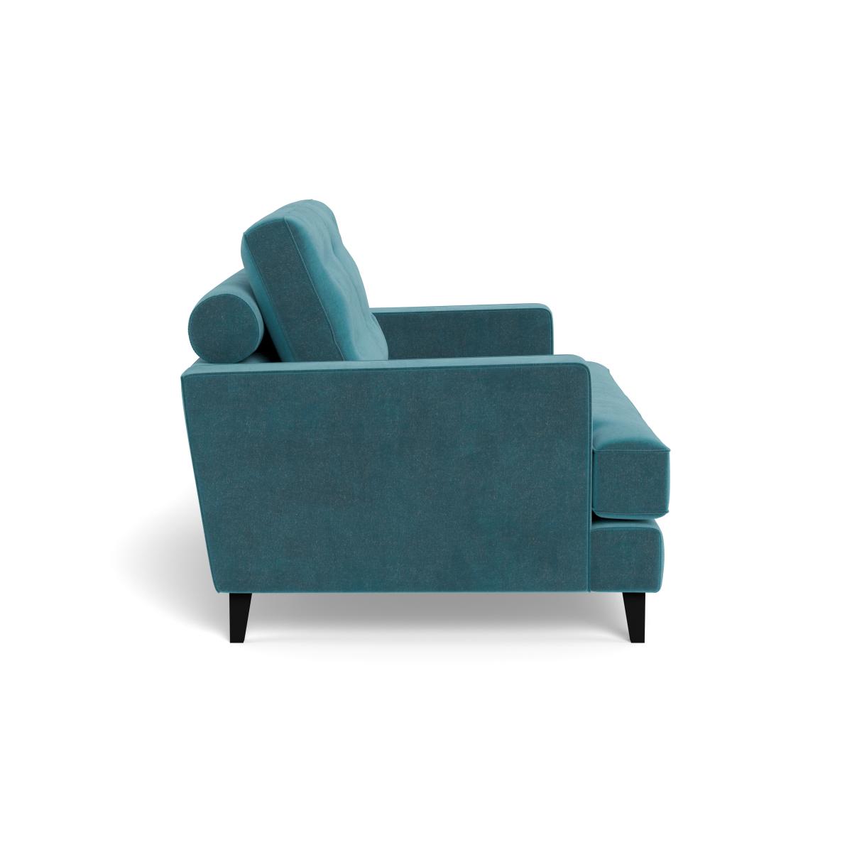 Heal's Mistral Loveseat Smart Luxe Velvet Airforce Blue Black Feet – image 4