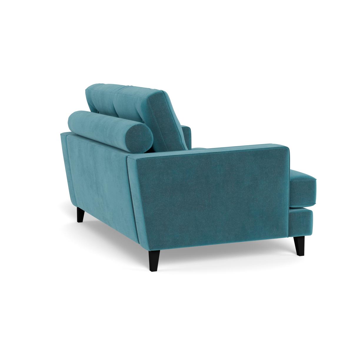 Heal's Mistral Loveseat Smart Luxe Velvet Airforce Blue Black Feet – image 5