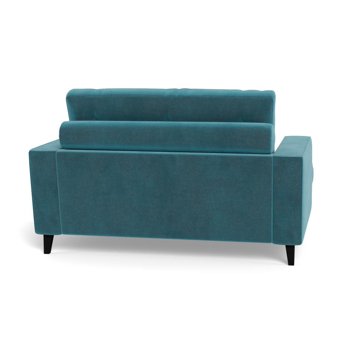 Heal's Mistral Loveseat Smart Luxe Velvet Airforce Blue Black Feet – image 6