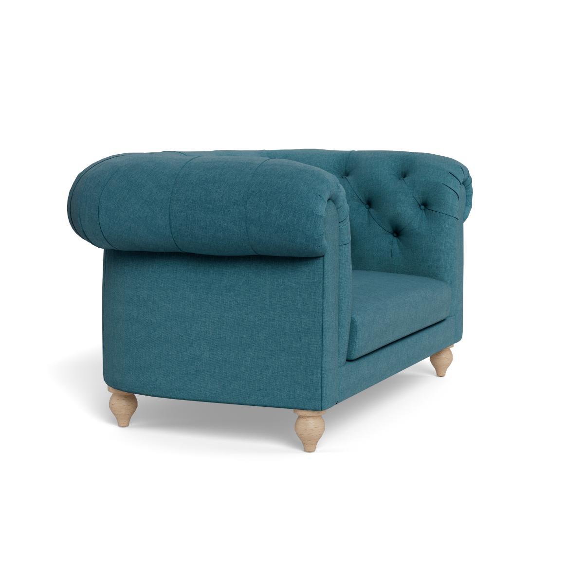 Heal's Fitzrovia Loveseat Brushed Cotton Cadet Black Painted Oak Feet - Heal's UK Furniture – image 2