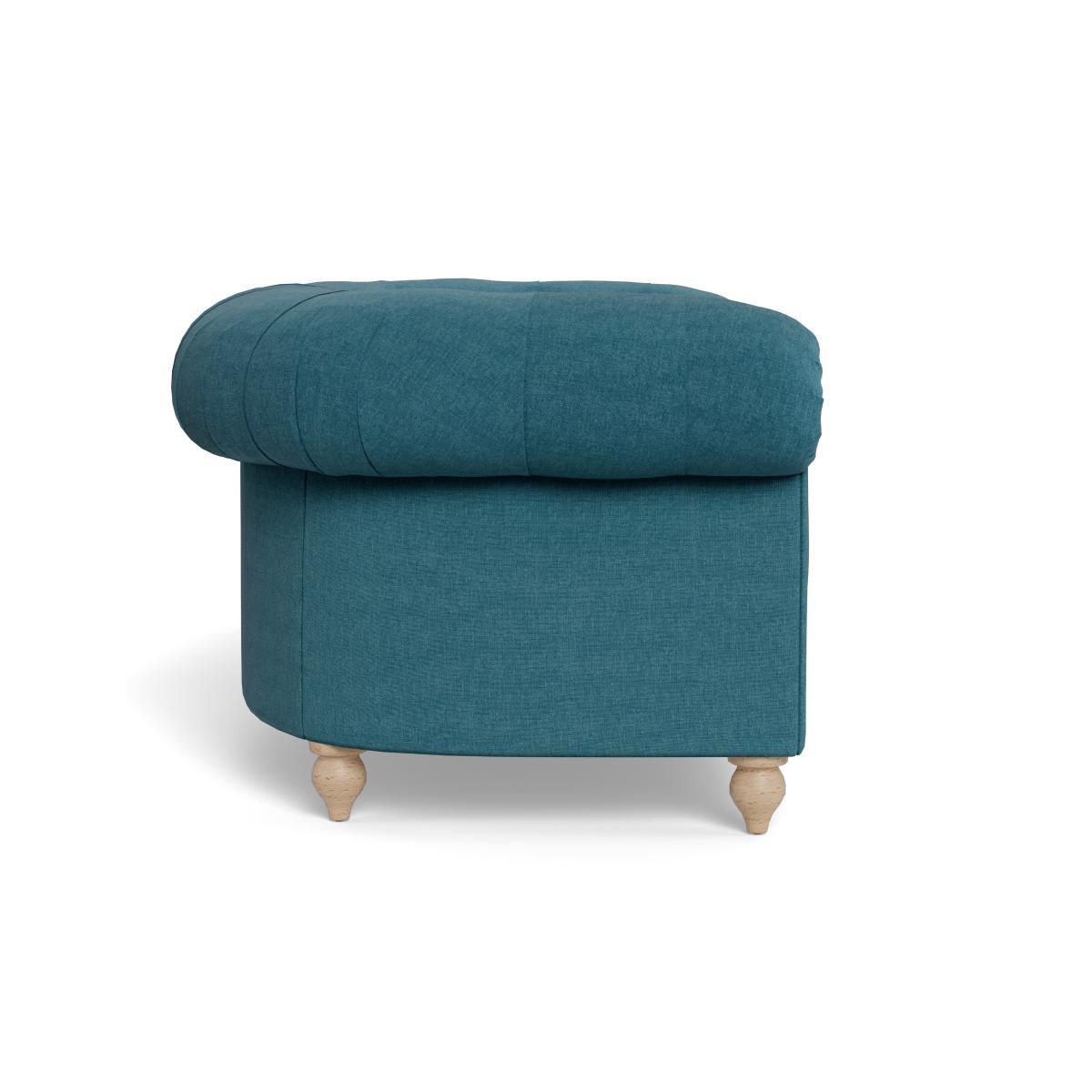 Heal's Fitzrovia Loveseat Brushed Cotton Cadet Black Painted Oak Feet - Heal's UK Furniture – image 3