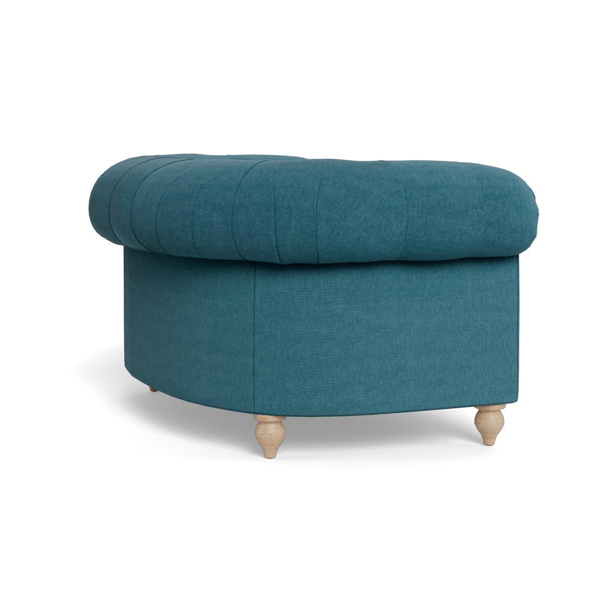 Heal's Fitzrovia Loveseat Brushed Cotton Cadet Black Painted Oak Feet - Heal's UK Furniture – image 4
