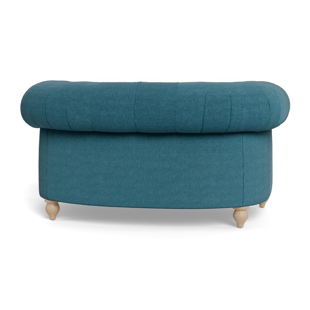 Heal's Fitzrovia Loveseat Brushed Cotton Cadet Black Painted Oak Feet - Heal's UK Furniture – image 5