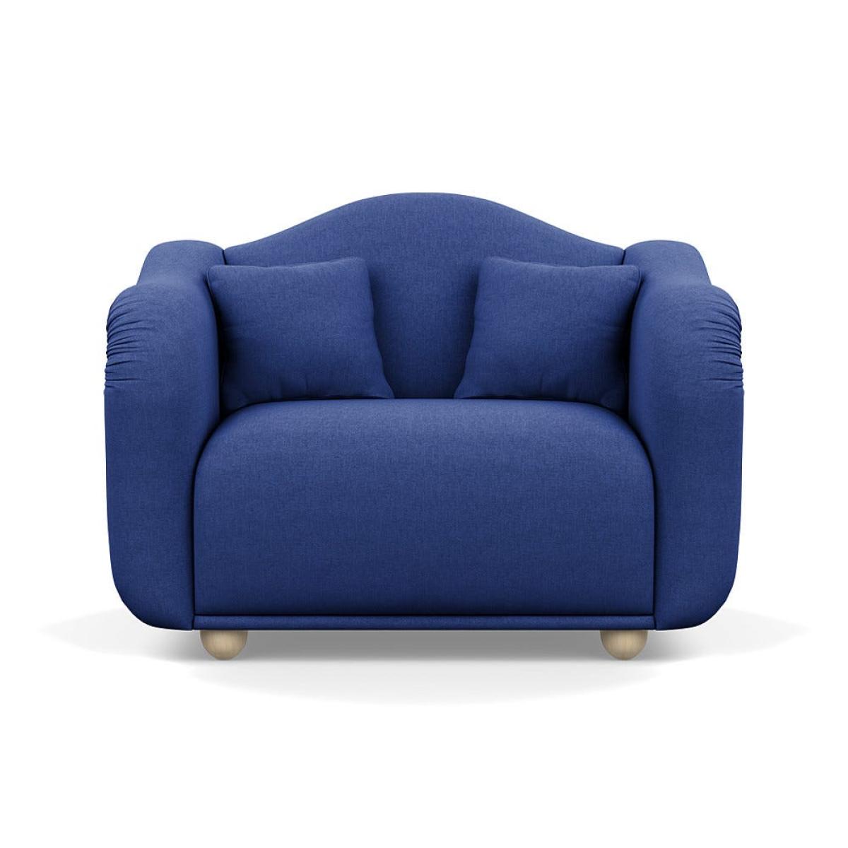 Heal's Tetbury Loveseat Brushed Cotton Cobalt Natural Beech Feet – image 2
