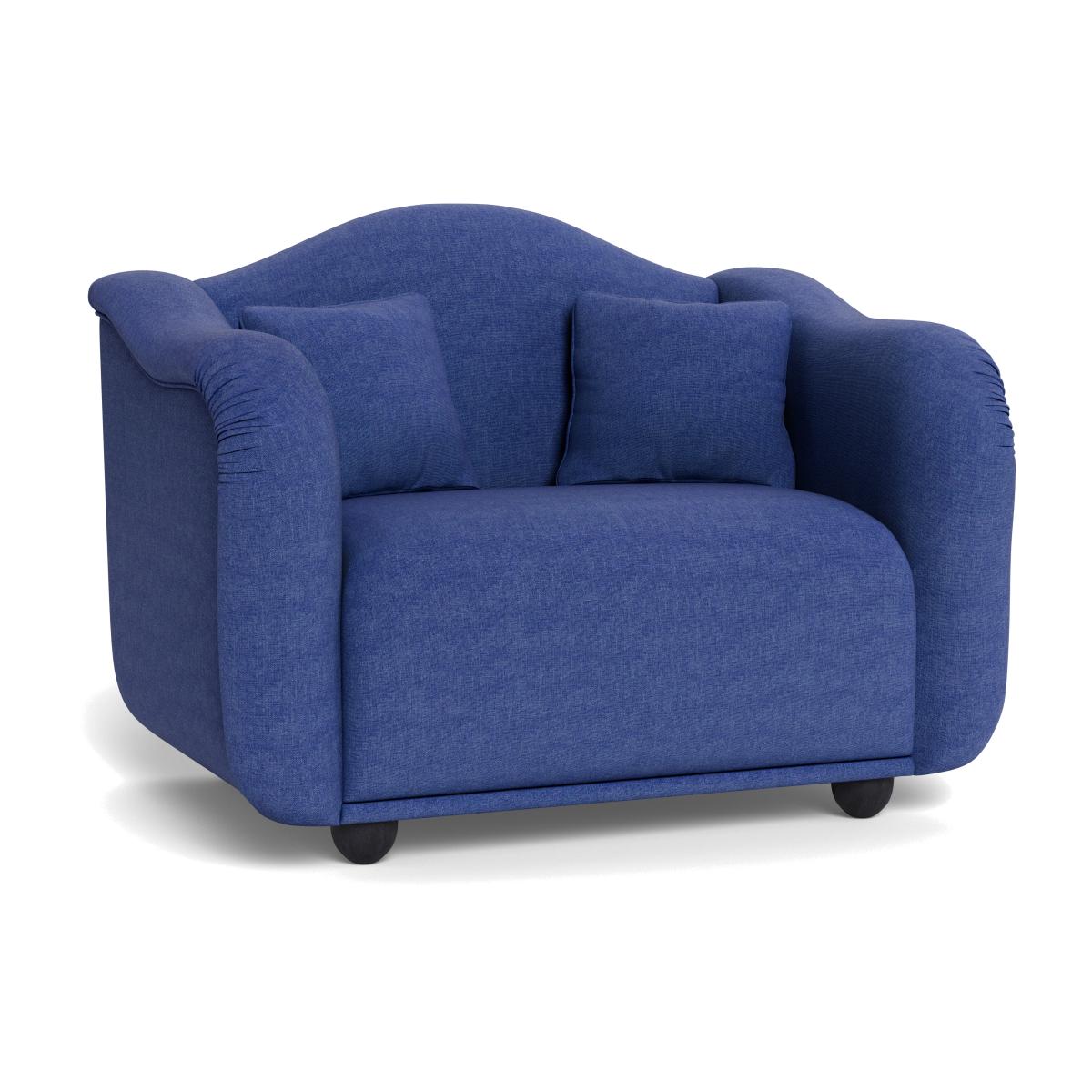 Heal's Tetbury Loveseat Brushed Cotton Cobalt Natural Beech Feet – image 1