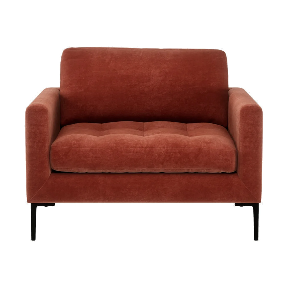 Heal's Eton Loveseat Loop Twill Midnight Brass Feet – image 1