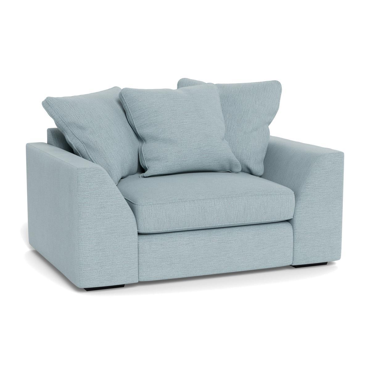 Heal's Cumulus Loveseat Smart Linen Mix Duck Egg Black Feet - Heal's UK Furniture – image 1