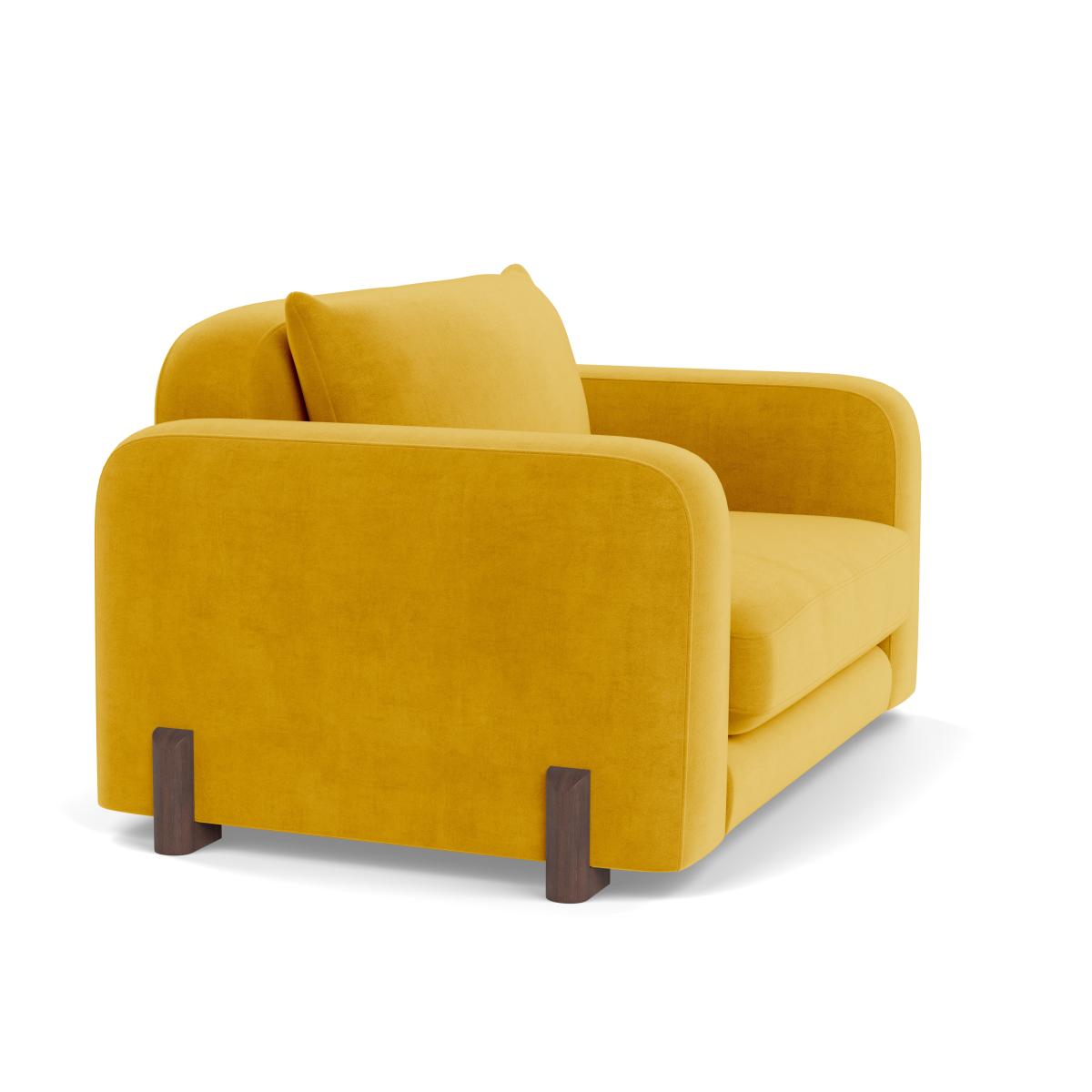 Heal's Nuvola Loveseat Smart Luxe Velvet Canary Natural Oak Feet – image 2