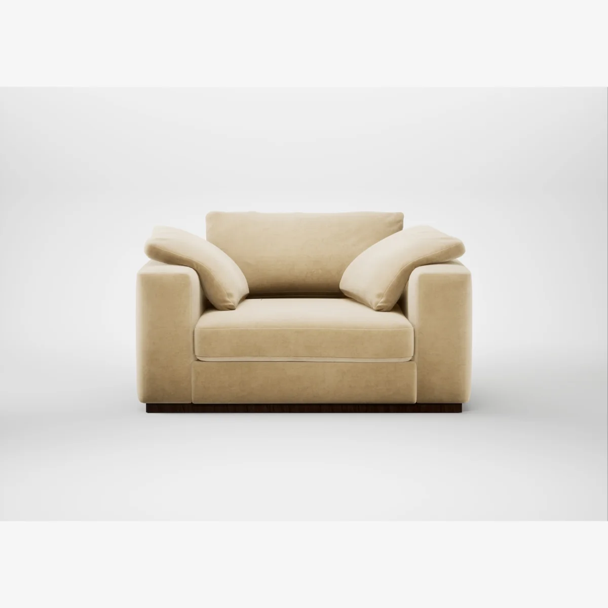 Heal's Trento Loveseat Smart Luxe Velvet Biscuit – image 1