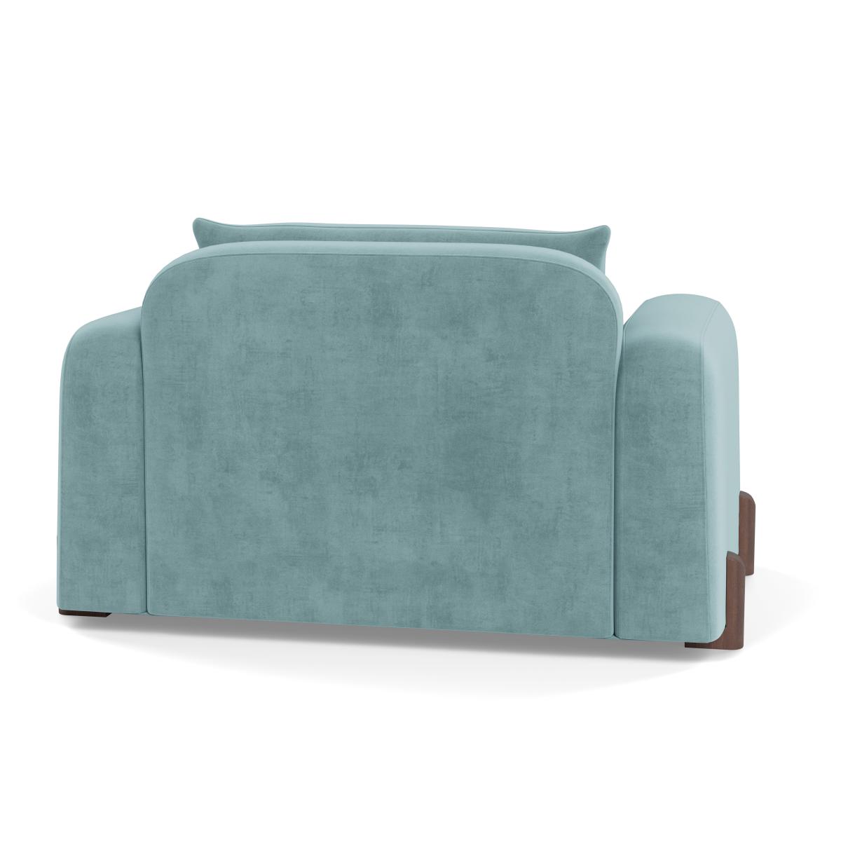 Heal's Nuvola Loveseat Smart Luxe Velvet Mineral Blue Natural Feet – image 6