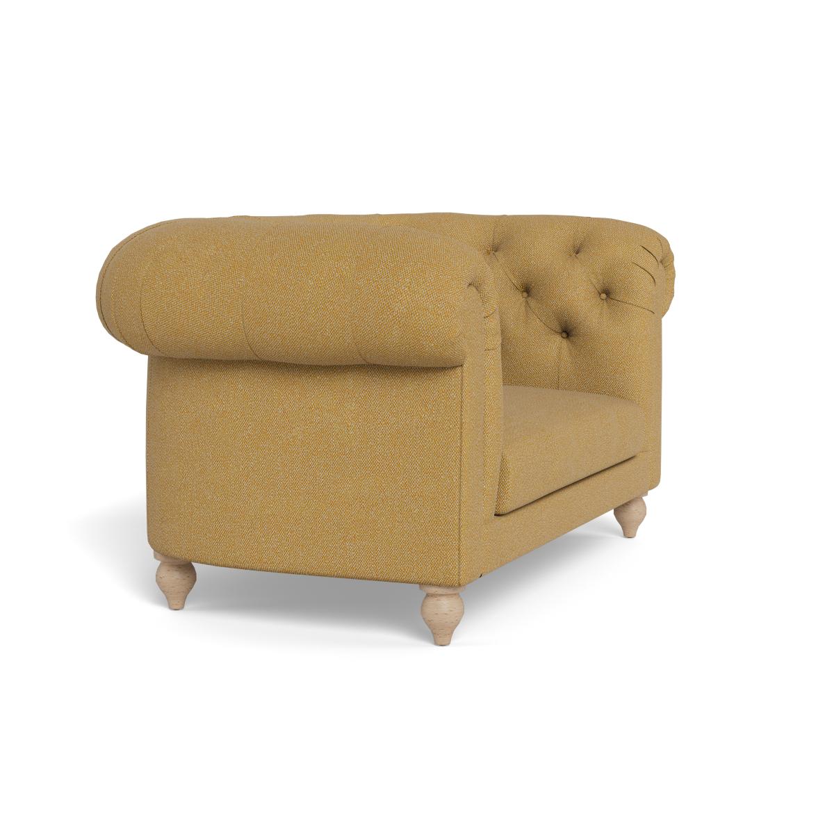 Heal's Fitzrovia Loveseat Boucle Tweed Citrine Black Feet – image 2