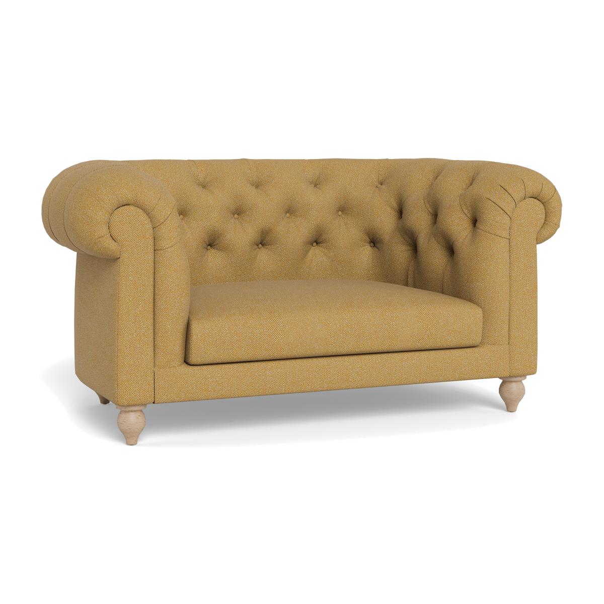 Heal's Fitzrovia Loveseat Boucle Tweed Citrine Black Feet – image 1