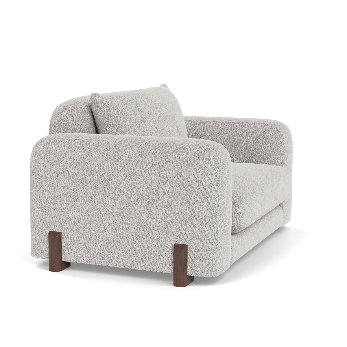Heal's Nuvola Loveseat Smart Velvet Ocean Walnut Stained Feet – image 2