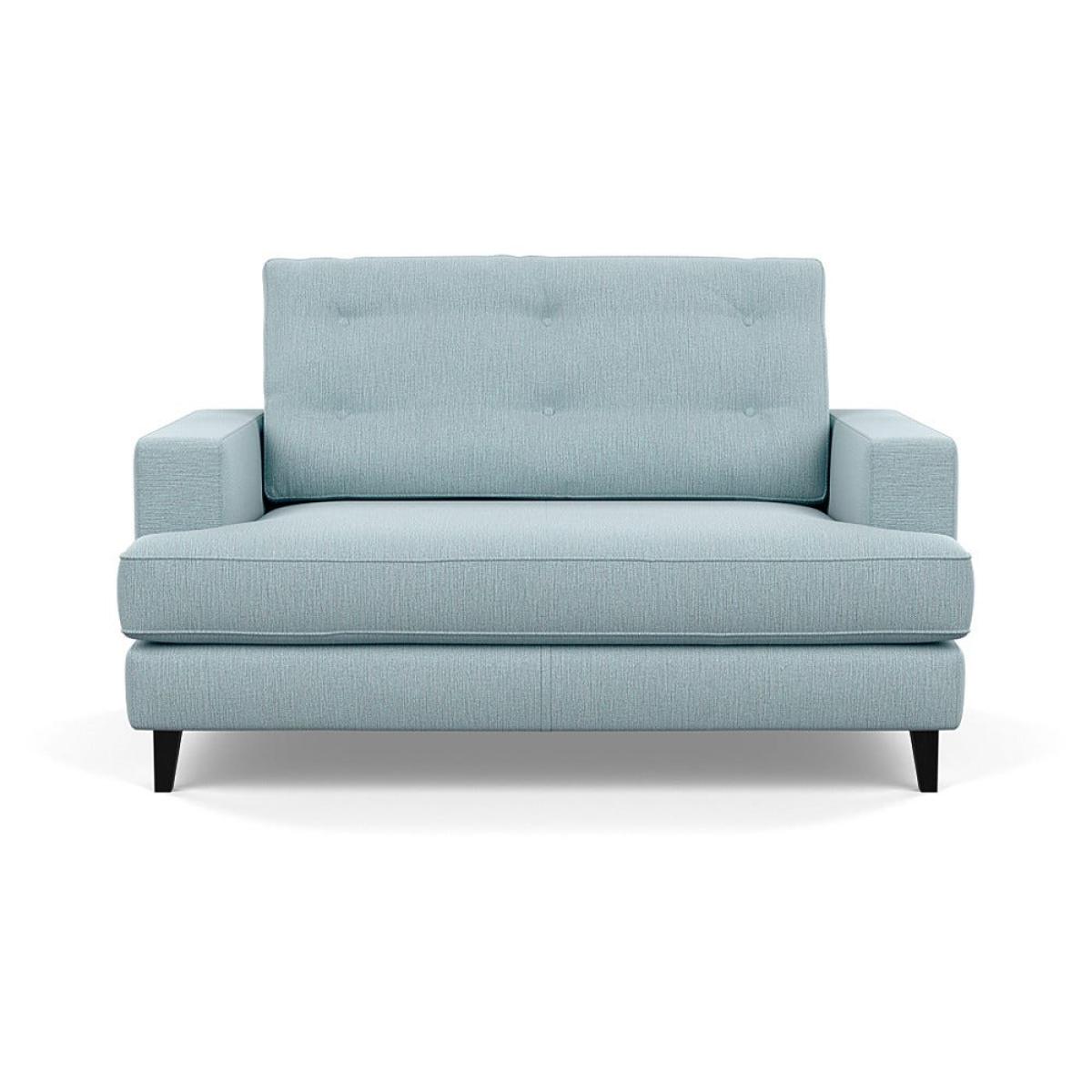 Heal's Mistral Loveseat Smart Linen Mix Duck Egg Black Feet – image 2