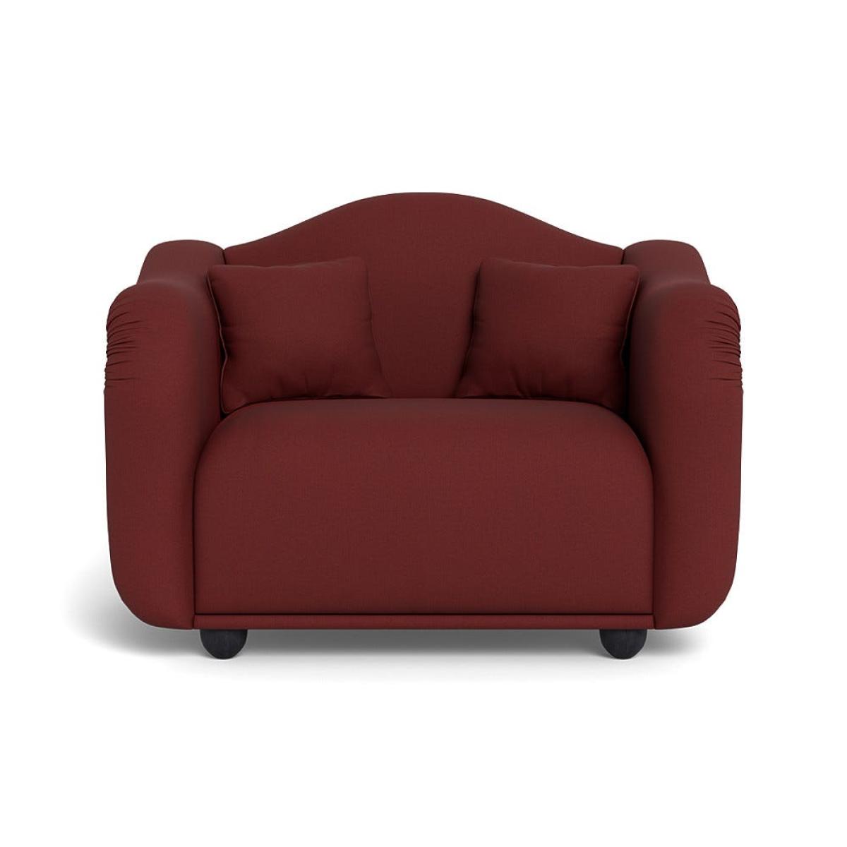 Heal's Tetbury Loveseat Capelo Linen-Cotton Etruscan Red Black Feet – image 2