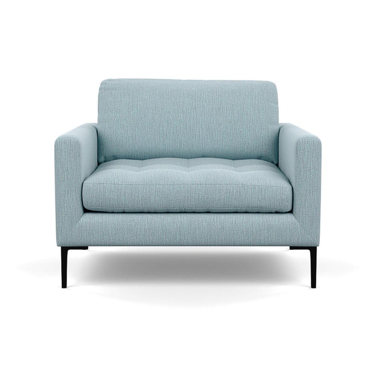 Heal's Eton Loveseat Smart Linen Mix Duck Egg Black Feet – image 2