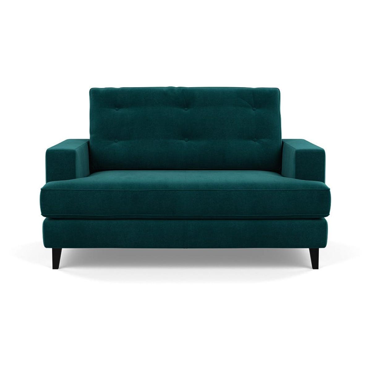 Heal's Mistral Loveseat Smart Luxe Velvet Ocean Black Feet – image 2