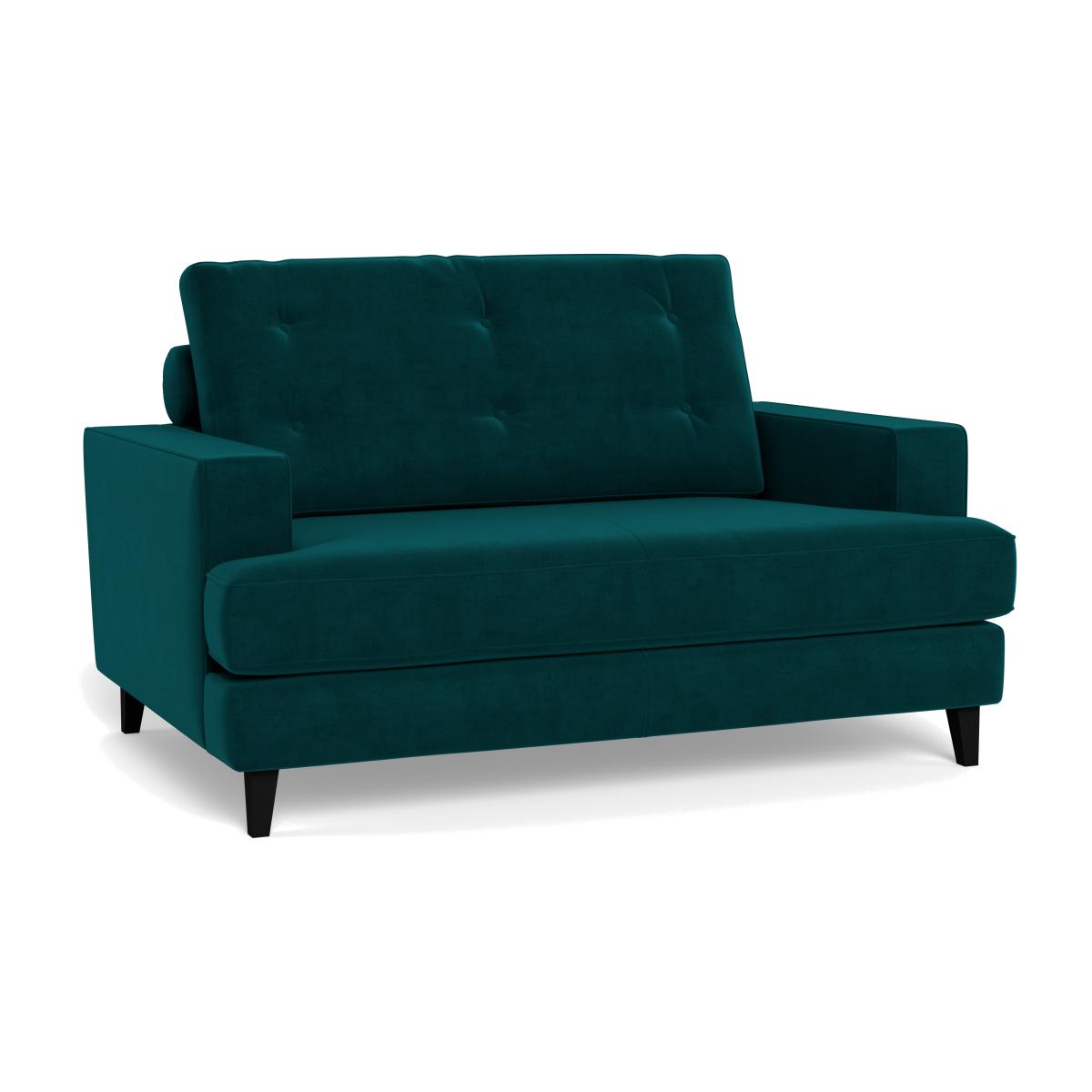 Heal's Mistral Loveseat Smart Luxe Velvet Ocean Black Feet – image 1