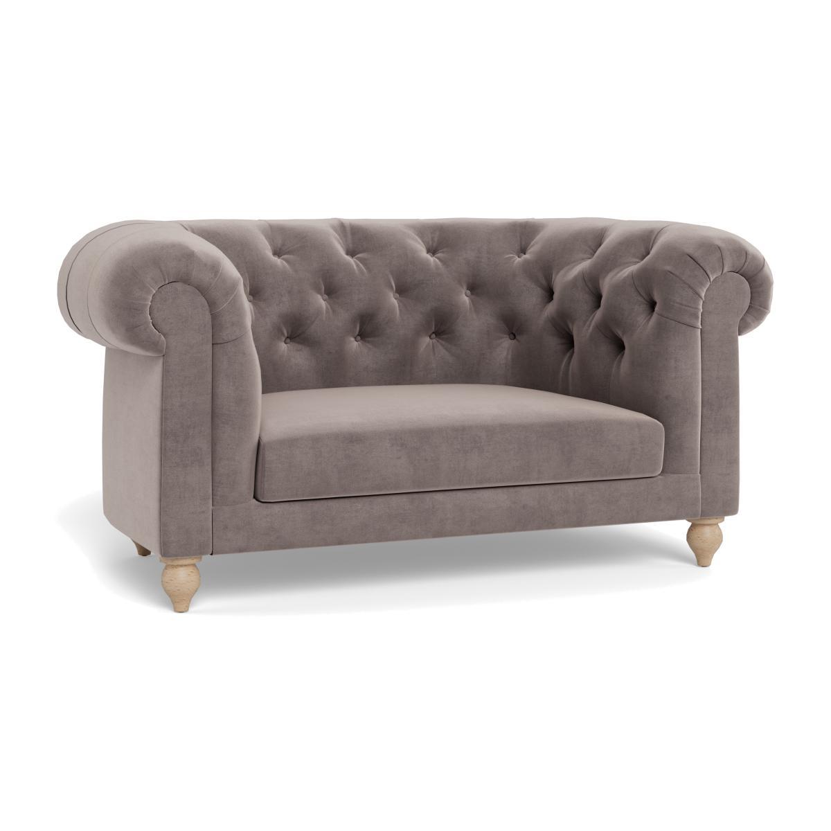 Heal's Fitzrovia Loveseat Smart Luxe Velvet Mushroom Black Feet - Heal's UK Furniture – image 1