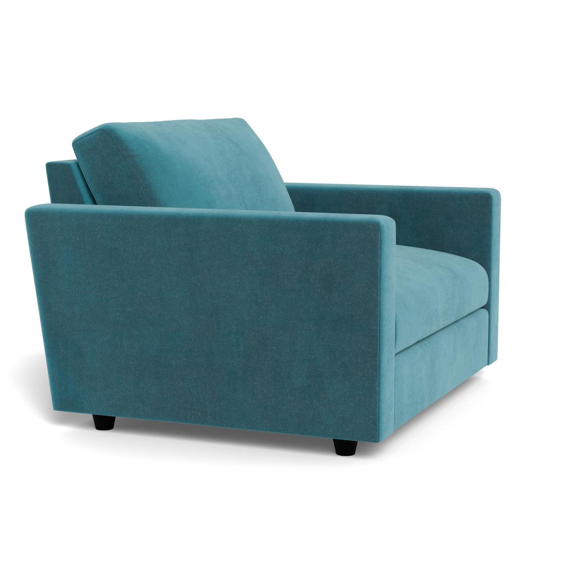 Heal's Nimbus II Loveseat Smart Luxe Velvet Airforce Blue Black Feet – image 3