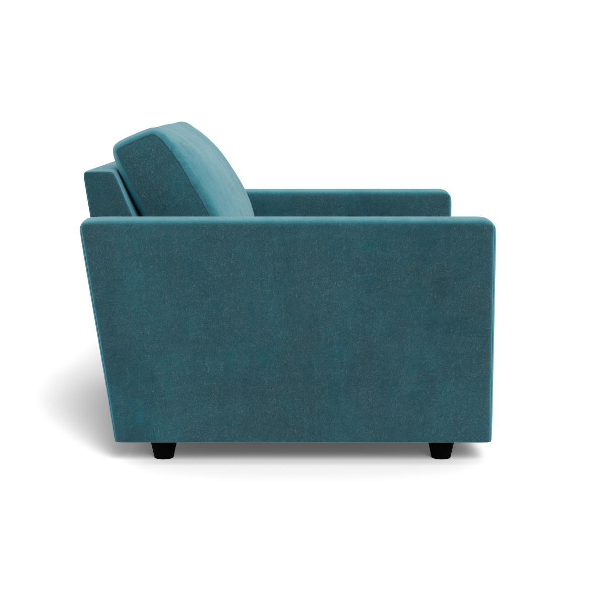 Heal's Nimbus II Loveseat Smart Luxe Velvet Airforce Blue Black Feet – image 4