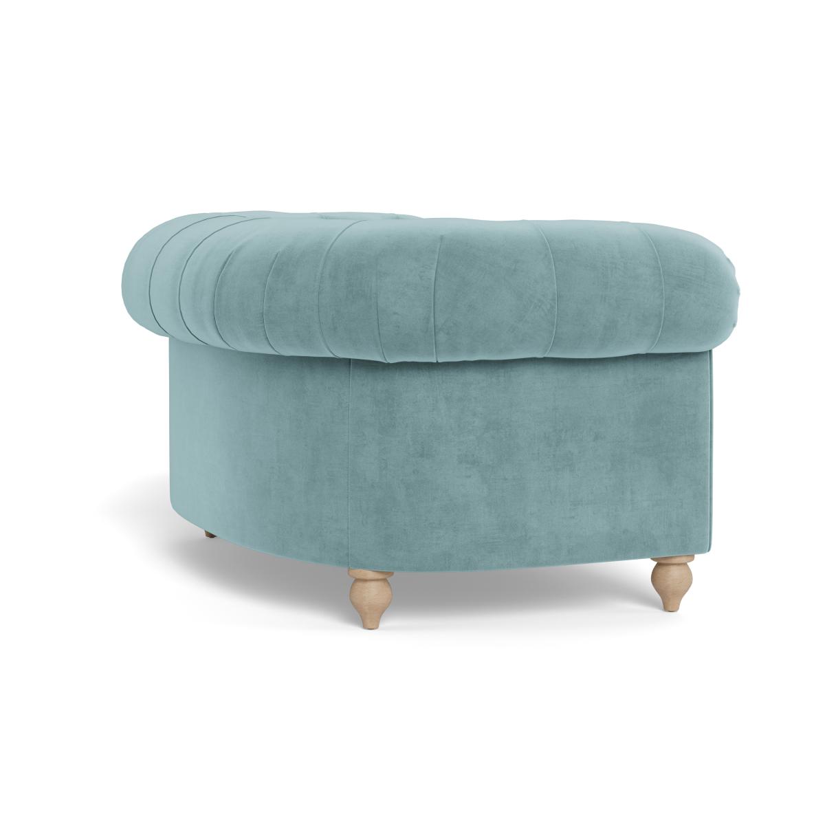 Heal's Fitzrovia Loveseat Smart Luxe Velvet Mineral Blue Natural Feet – image 5