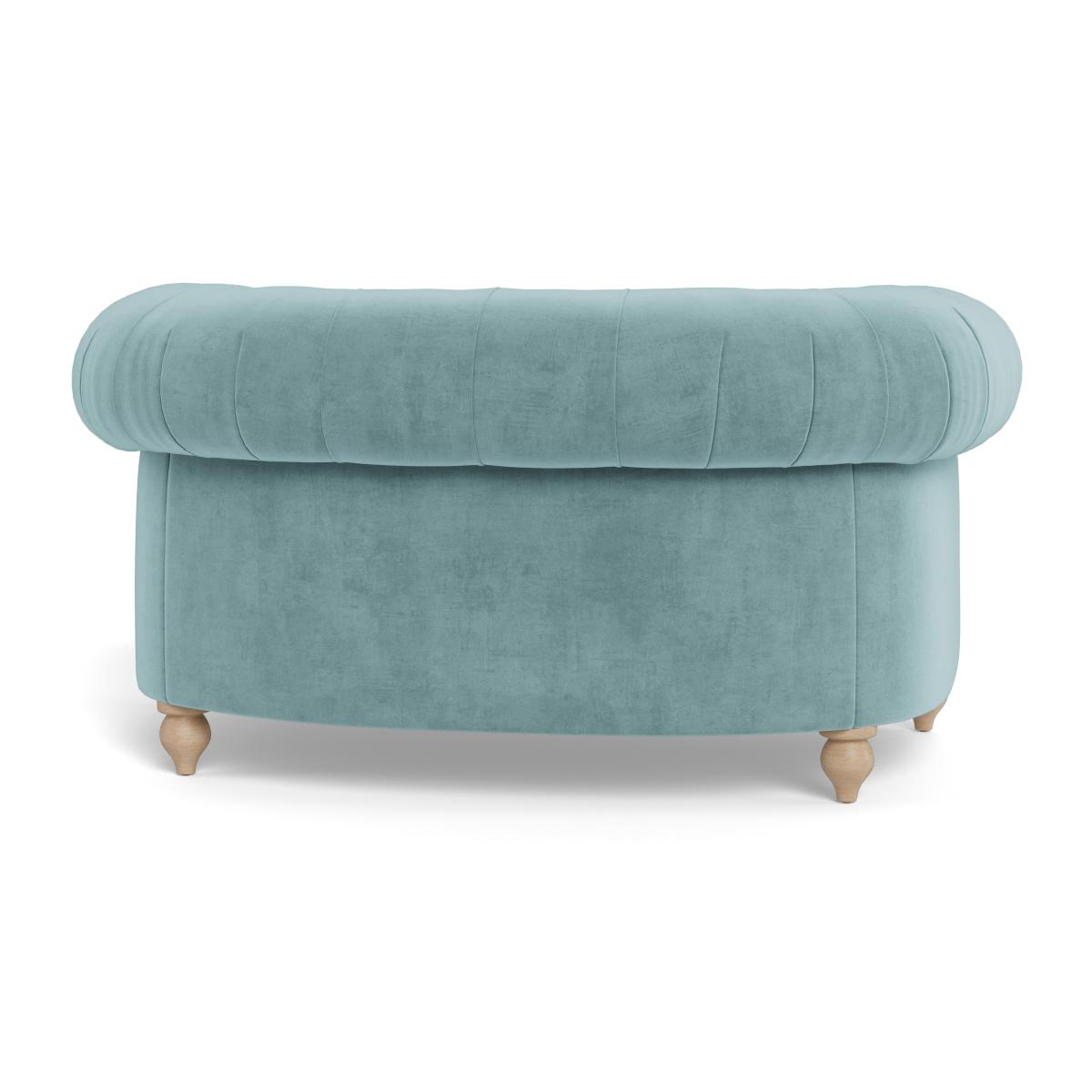Heal's Fitzrovia Loveseat Smart Luxe Velvet Mineral Blue Natural Feet – image 6