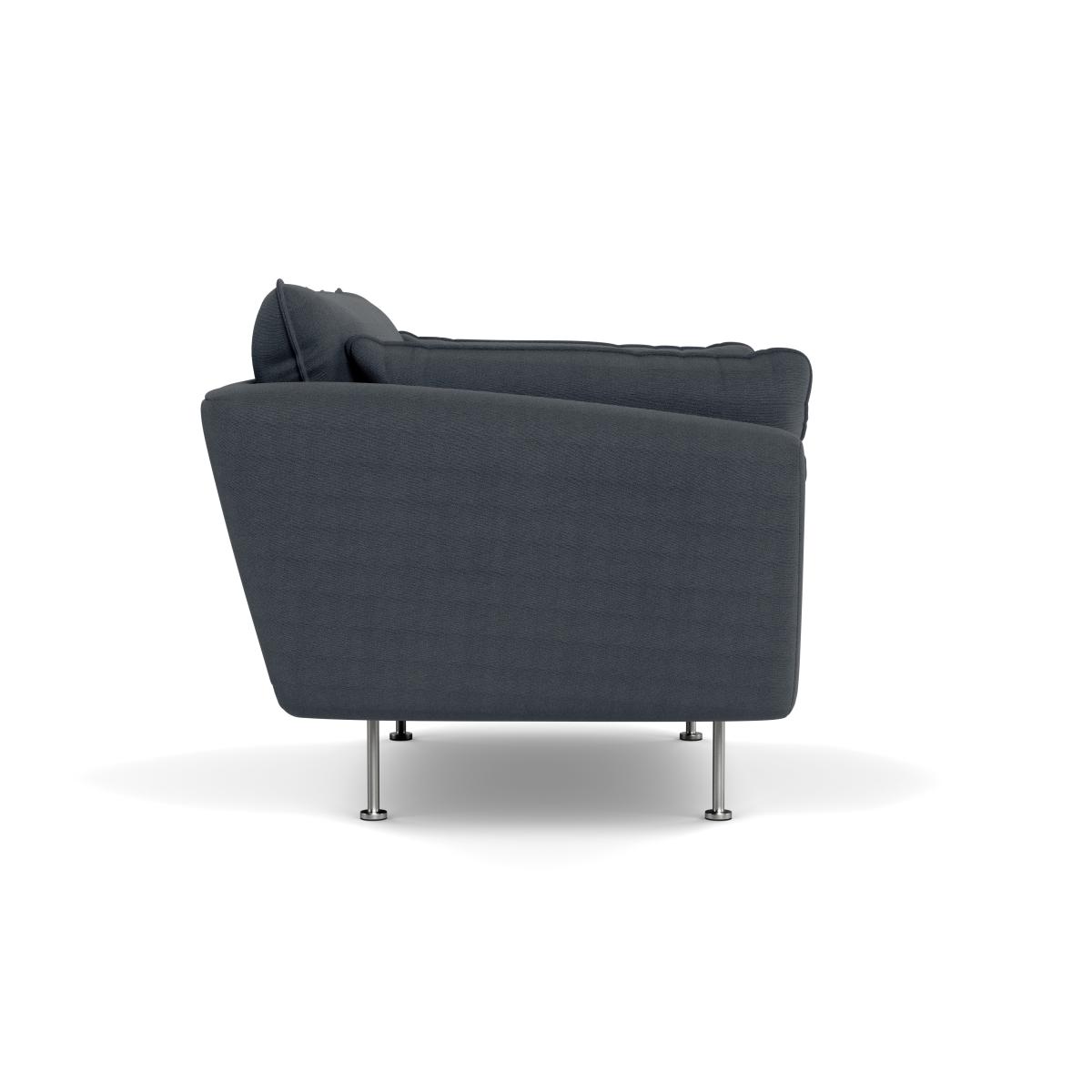Heal's Allora Loveseat Linen Dark Grey Black Feet – image 4
