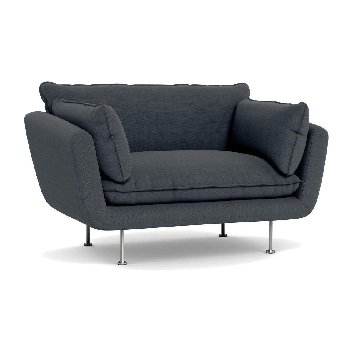 Heal's Allora Loveseat Linen Dark Grey Black Feet – image 1
