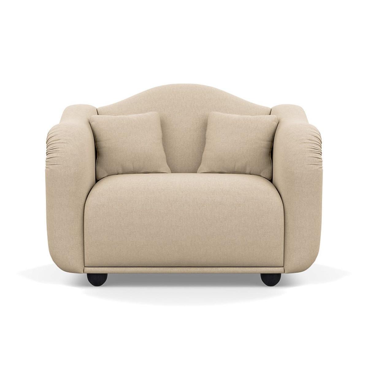 Heal's Tetbury Loveseat Brushed Cotton Oat Black Beech Feet – image 2