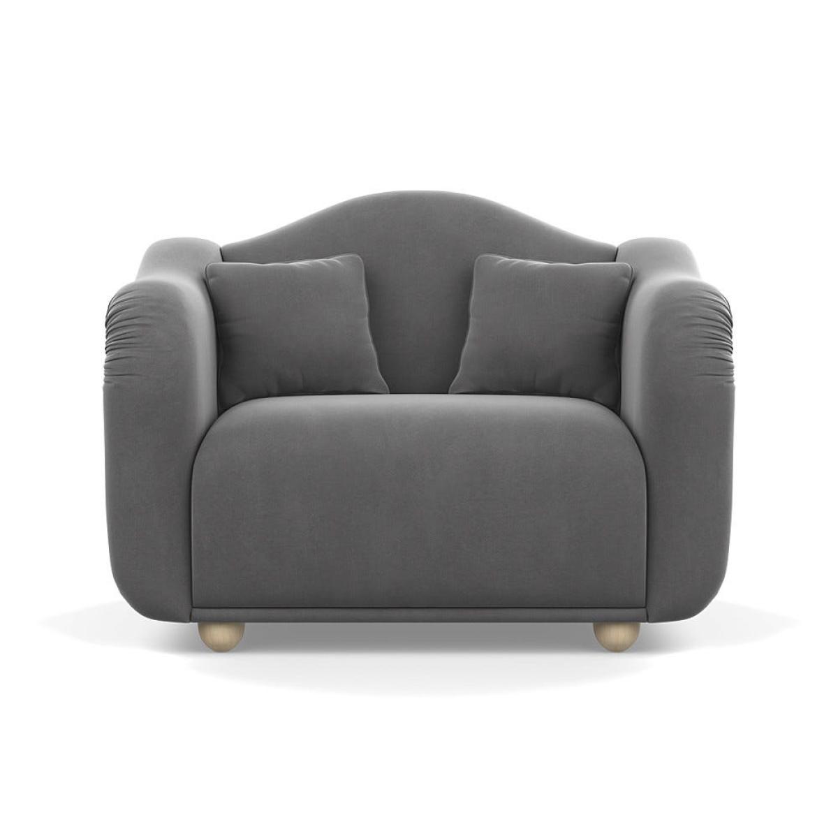 Heal's Tetbury Loveseat Smart Velvet Mercury Natural Beech Feet – image 2