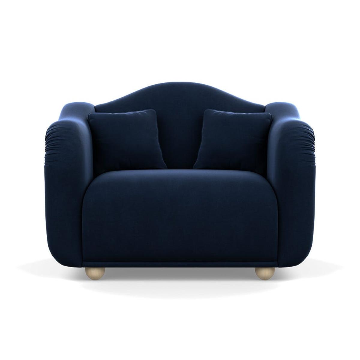 Heal's Tetbury Loveseat Smart Velvet Dusk Natural Beech Feet – image 2