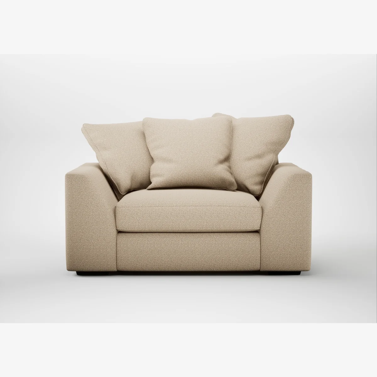 Heal's Cumulus Loveseat Loop Twill Fossil Black Feet