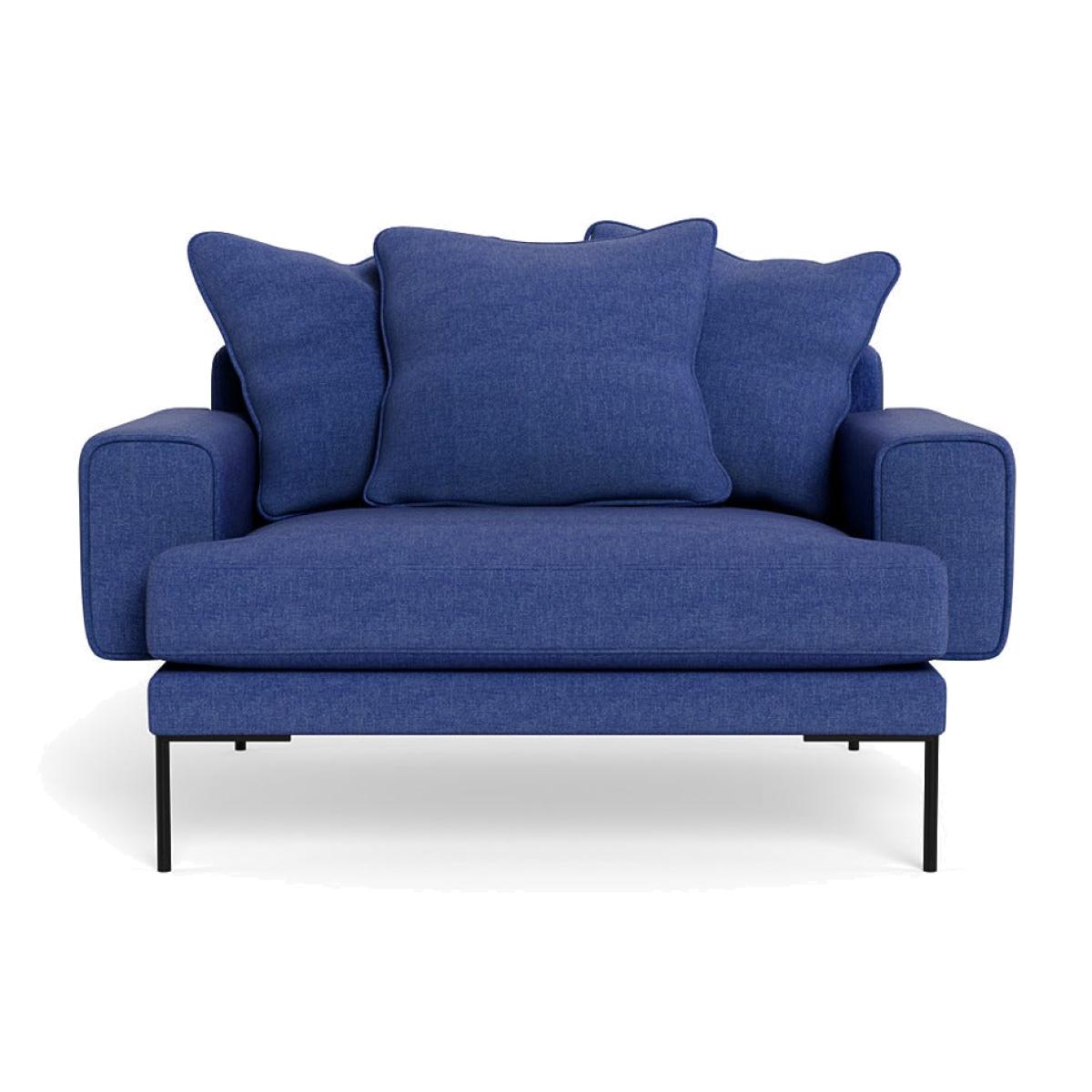 Heal's Torrington Loveseat Brushed Cotton Cobalt Black Feet – image 1