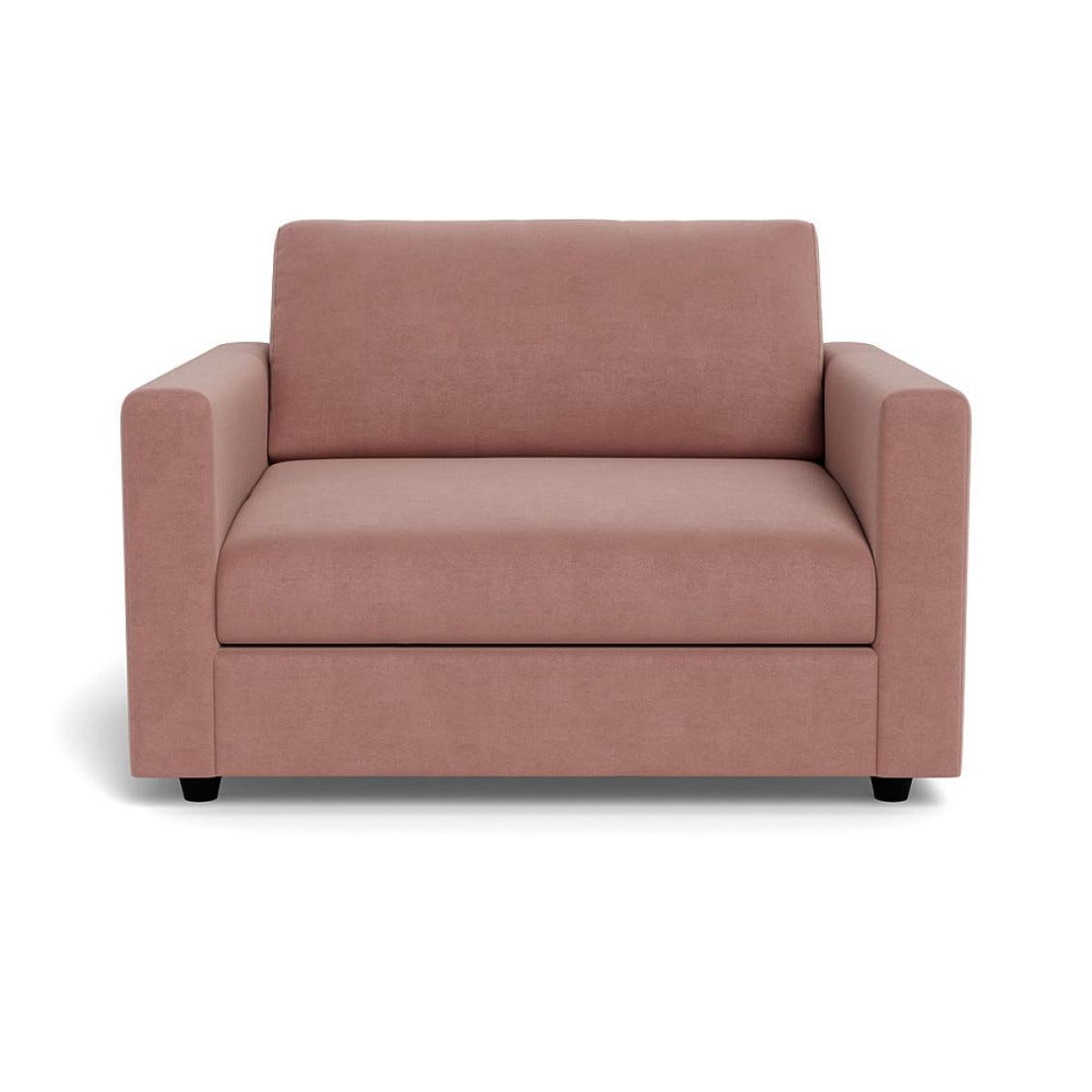 Heal's Nimbus II Loveseat Smart Luxe Velvet Dusky Pink Black Feet – image 2