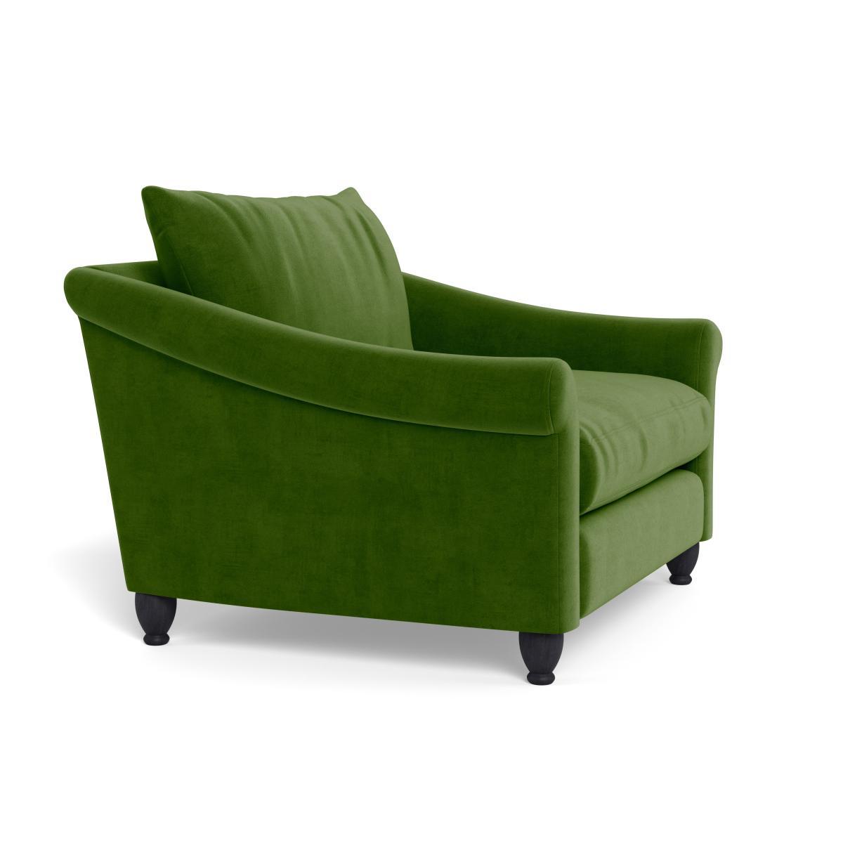 Heal's Devon Loveseat Smart Luxe Velvet Grass Dark Brown Stain Beech Feet - Heal's UK Furniture – image 2