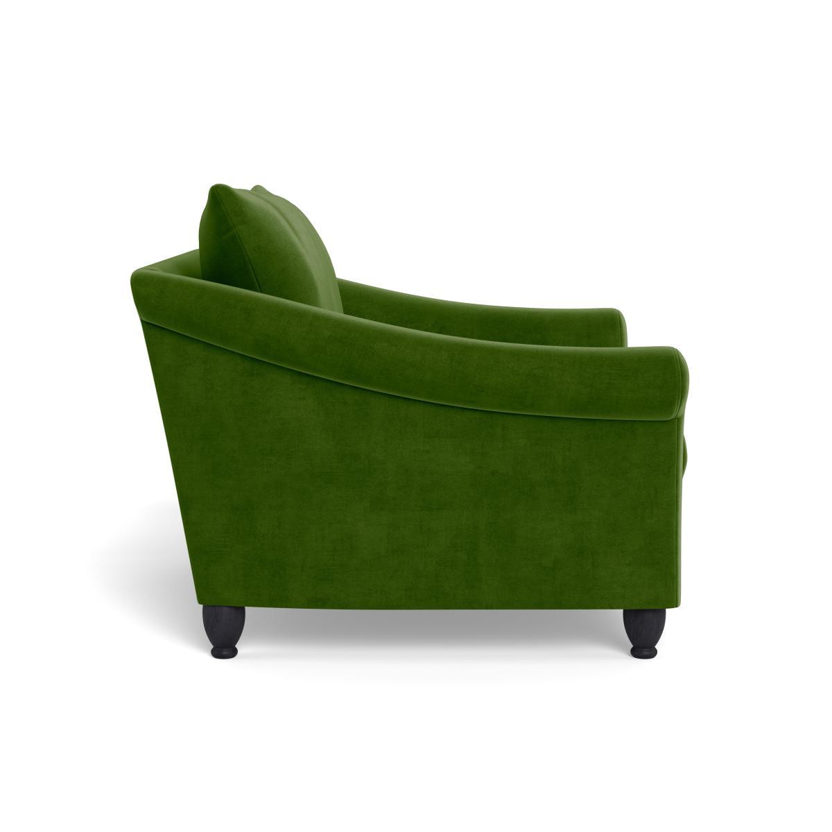 Heal's Devon Loveseat Smart Luxe Velvet Grass Dark Brown Stain Beech Feet - Heal's UK Furniture – image 3
