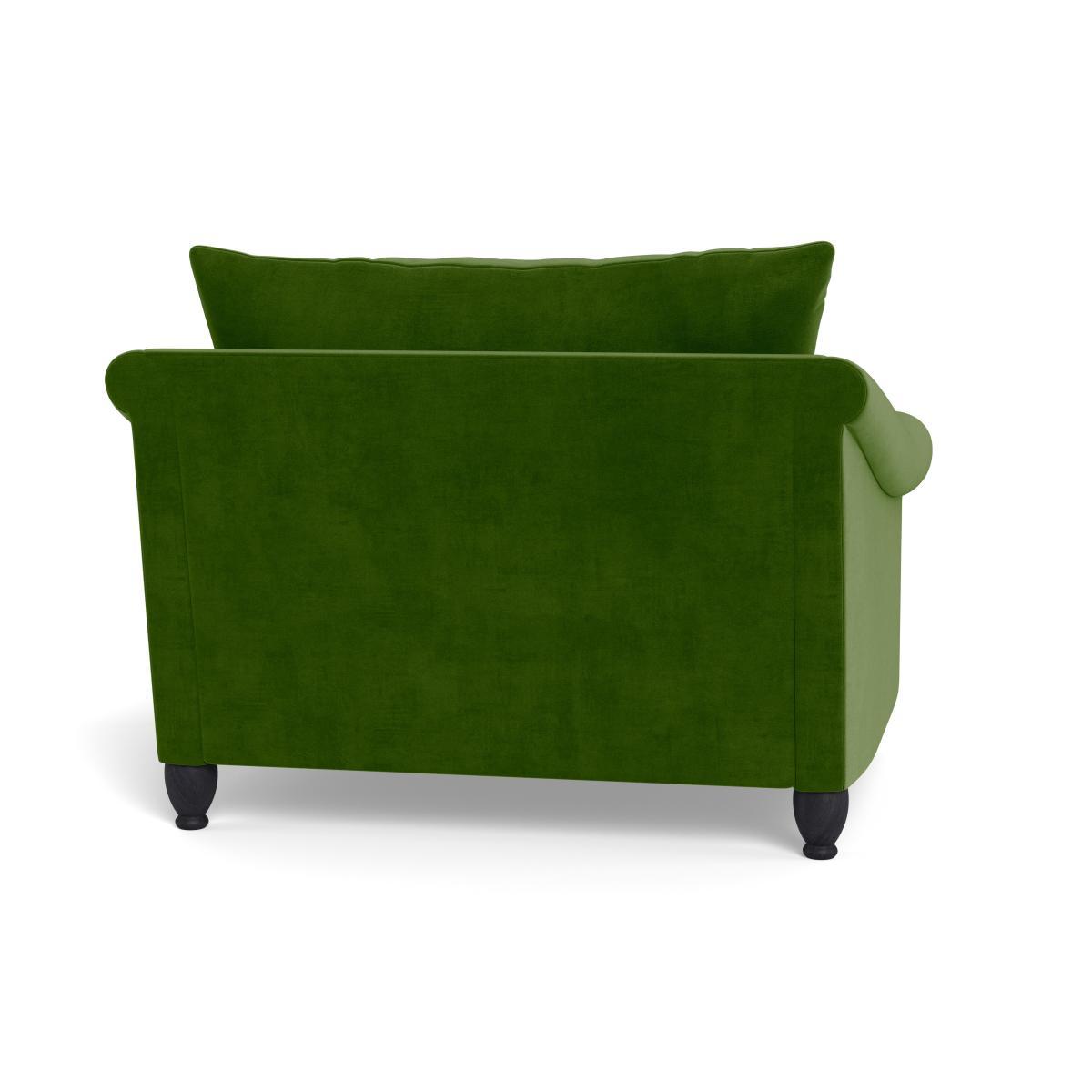 Heal's Devon Loveseat Smart Luxe Velvet Grass Dark Brown Stain Beech Feet - Heal's UK Furniture – image 5