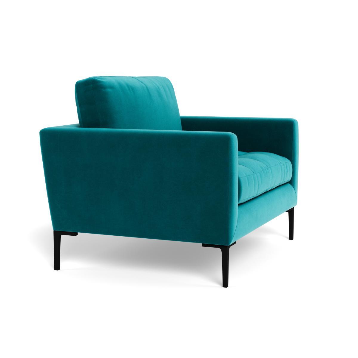 Heal's Eton Loveseat Velvet Petrol Brass Feet - Heal's UK Furniture – image 2