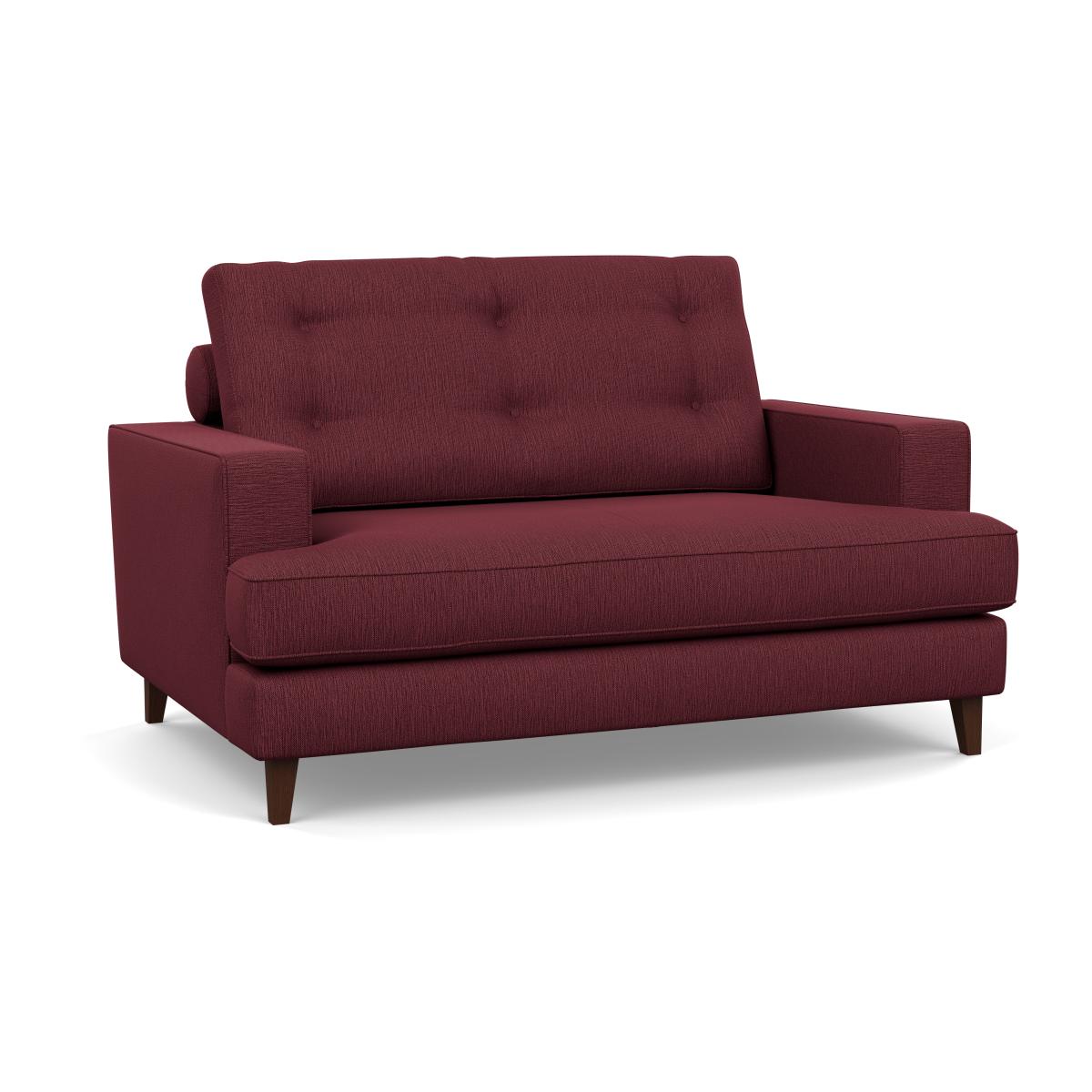 Heal's Mistral Loveseat Smart Linen Mix Maroon Black Feet - Heal's UK Furniture – image 2