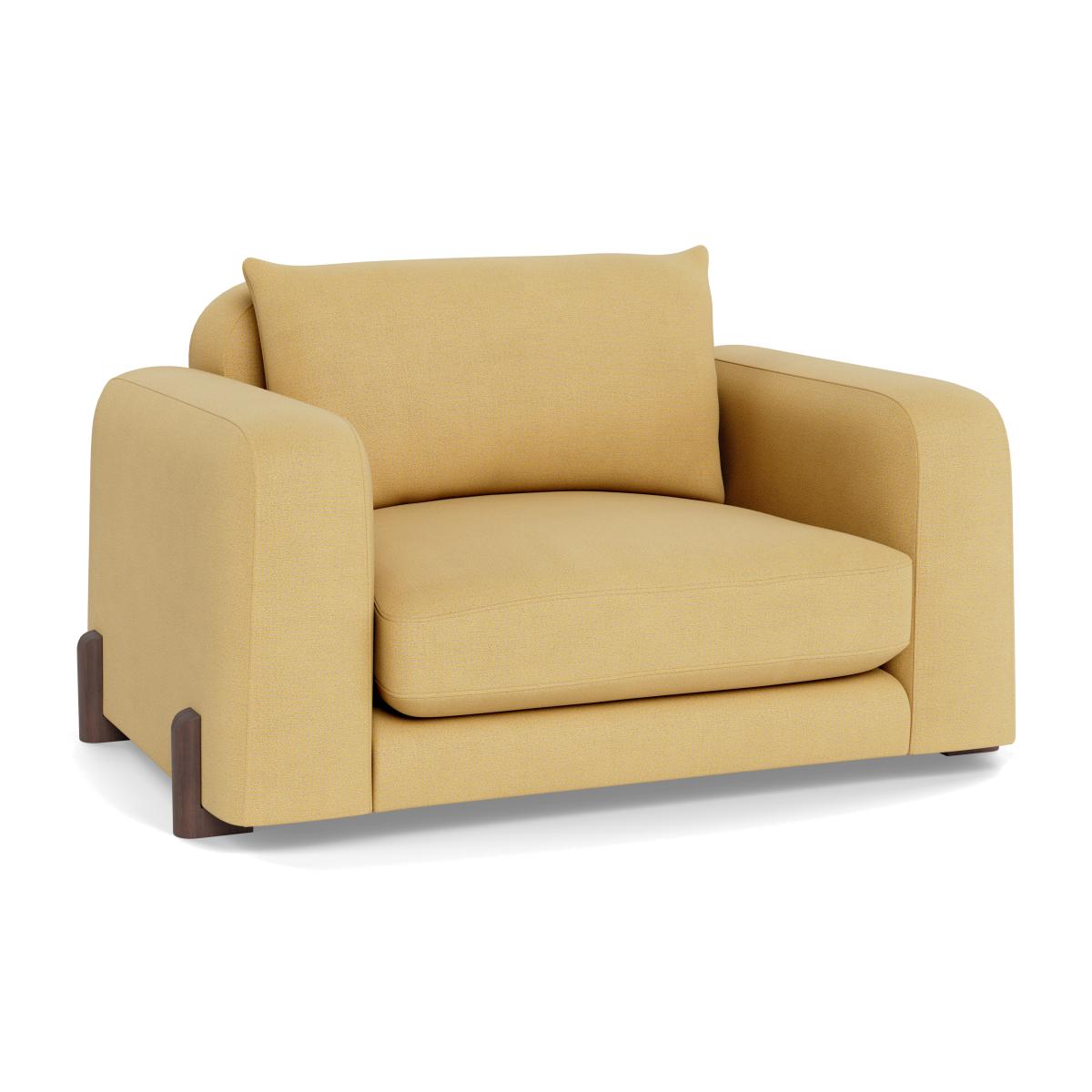 Heal's Nuvola Loveseat Tejo Recycled Ochre Walnut Stained Feet – image 1