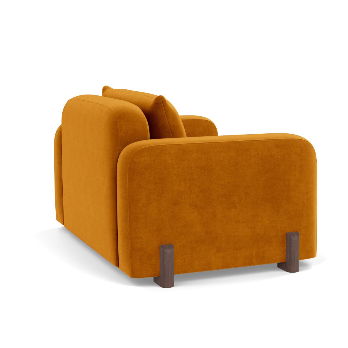 Heal's Nuvola Loveseat Smart Luxe Velvet Cognac Walnut Stained Feet – image 4