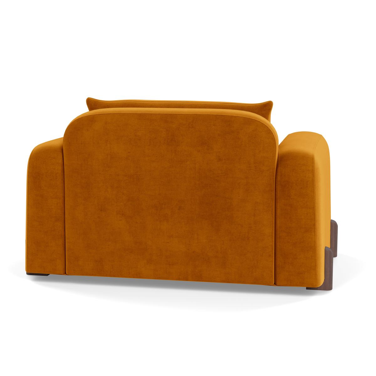 Heal's Nuvola Loveseat Smart Luxe Velvet Cognac Walnut Stained Feet – image 5